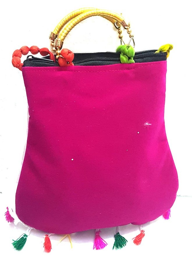 SUMERA WARQ Handicrafts Cotton Embrodery Multicolour Rajasthani Sling Bag for Women & Girls.. (Pink) - Image 5
